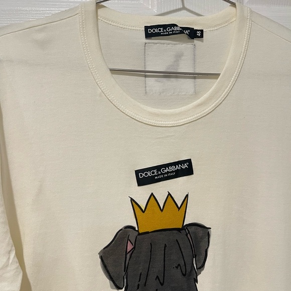 Dolce & Gabbana White Dog Tee with Doggie Graphics - Picture 3 of 6